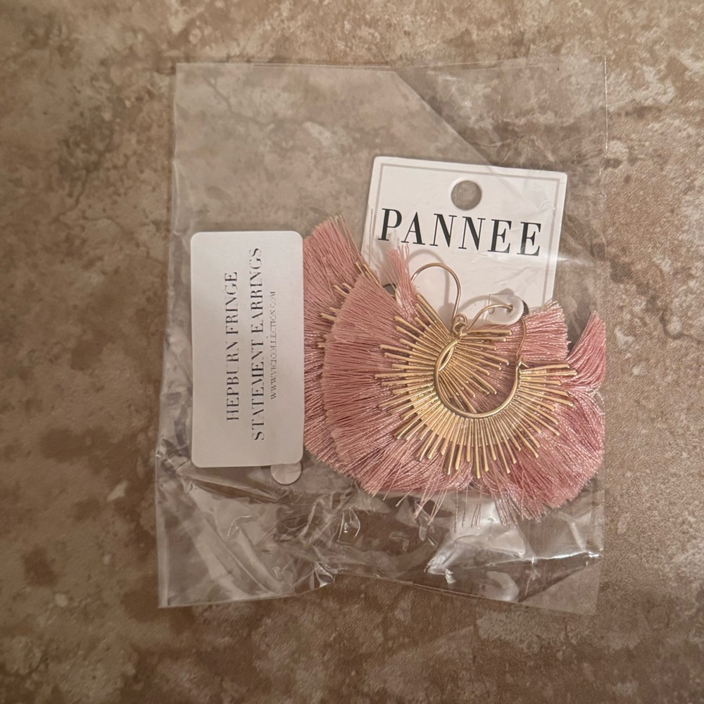 NEW WITH TAGS: Vici Pink Fringe Statement Earrings